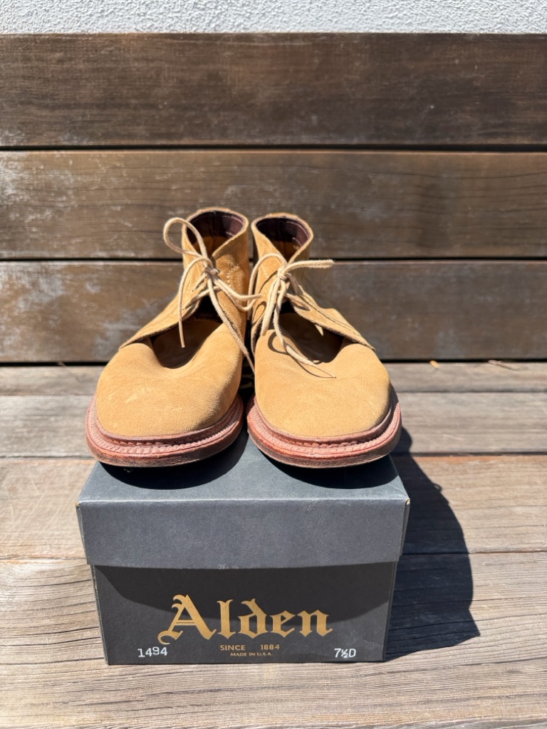 Alden #1494 Unlined Chukka Boot (Tan Suede) 7.5d